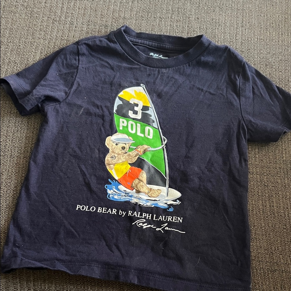 Ralph Lauren Kids Black Polo Bear Sailing Tee